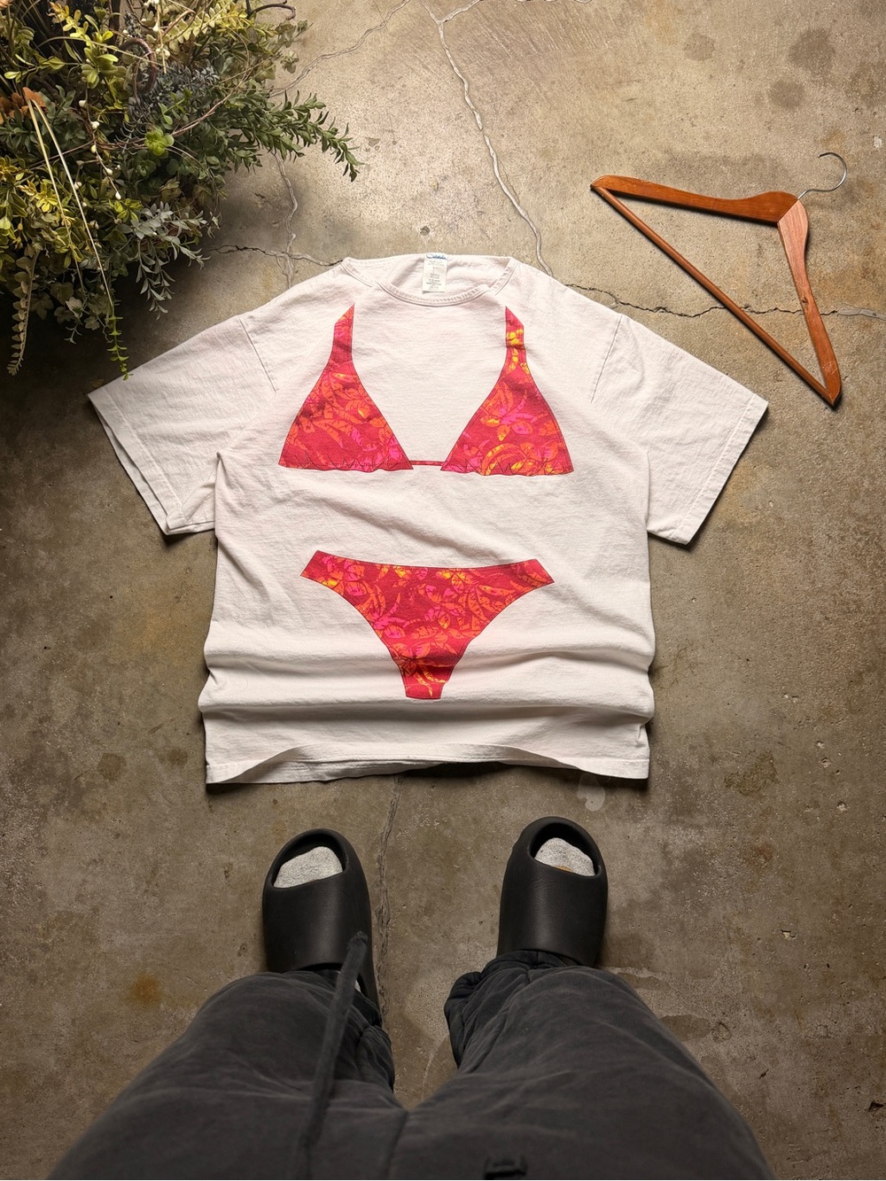 Catalina Cream Tee with Pink Bikini Graphic